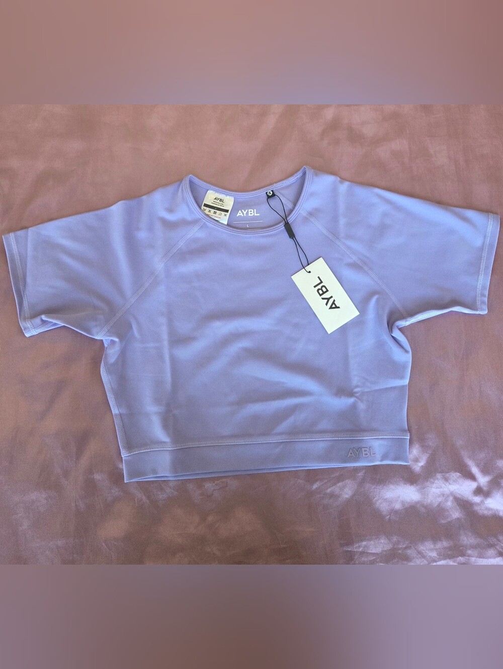 NWT AYBL Lilac Stunning Short Sleeve Crop Top - Size L